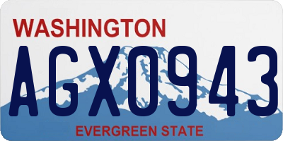 WA license plate AGX0943