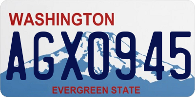 WA license plate AGX0945