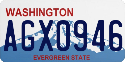 WA license plate AGX0946