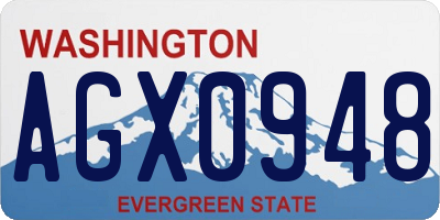 WA license plate AGX0948