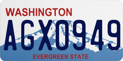 WA license plate AGX0949