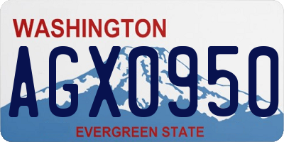 WA license plate AGX0950