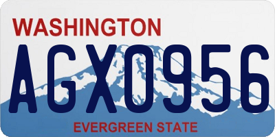 WA license plate AGX0956