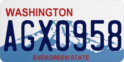 WA license plate AGX0958