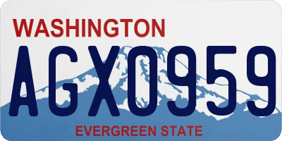 WA license plate AGX0959