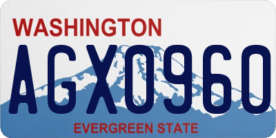 WA license plate AGX0960