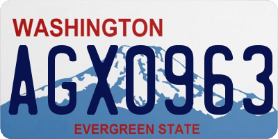 WA license plate AGX0963