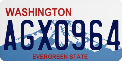 WA license plate AGX0964