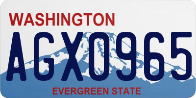 WA license plate AGX0965