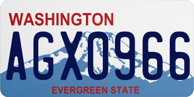 WA license plate AGX0966