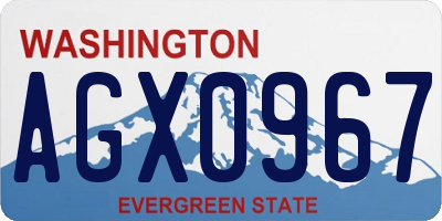 WA license plate AGX0967