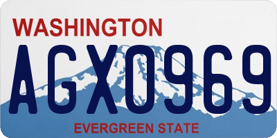 WA license plate AGX0969
