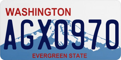 WA license plate AGX0970