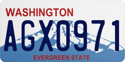 WA license plate AGX0971