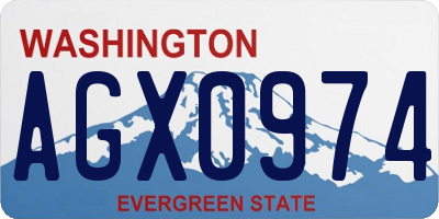 WA license plate AGX0974