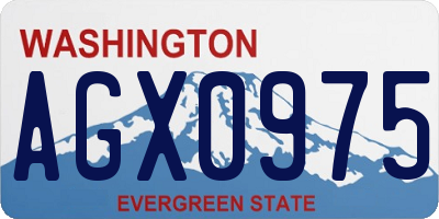 WA license plate AGX0975