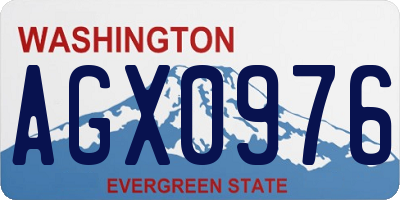 WA license plate AGX0976