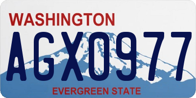 WA license plate AGX0977