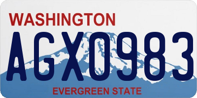WA license plate AGX0983
