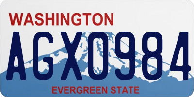WA license plate AGX0984