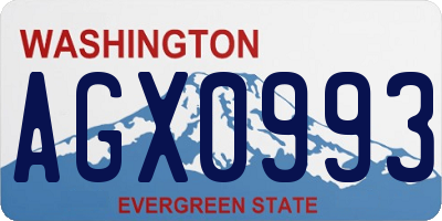 WA license plate AGX0993