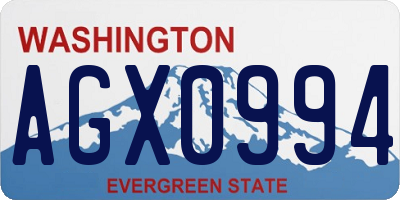 WA license plate AGX0994