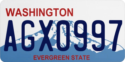 WA license plate AGX0997