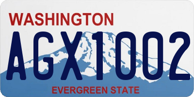 WA license plate AGX1002