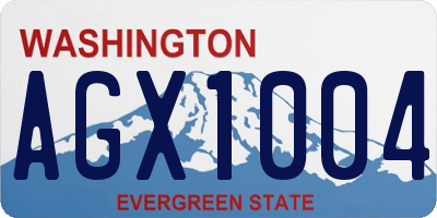 WA license plate AGX1004