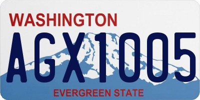 WA license plate AGX1005