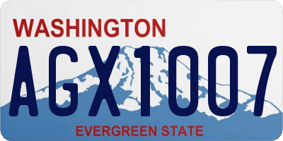 WA license plate AGX1007