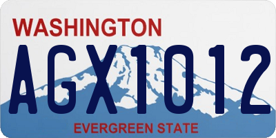 WA license plate AGX1012