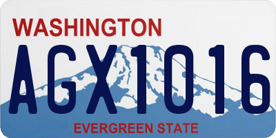 WA license plate AGX1016