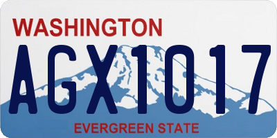 WA license plate AGX1017