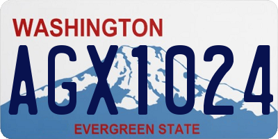 WA license plate AGX1024