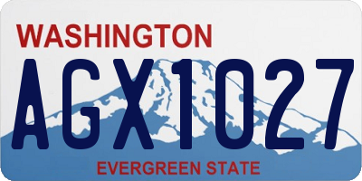 WA license plate AGX1027