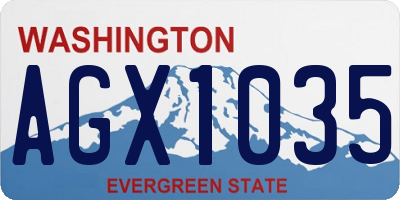 WA license plate AGX1035