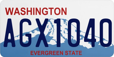 WA license plate AGX1040