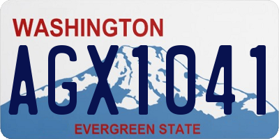 WA license plate AGX1041