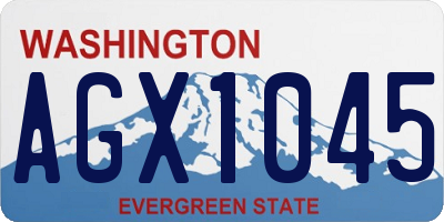 WA license plate AGX1045