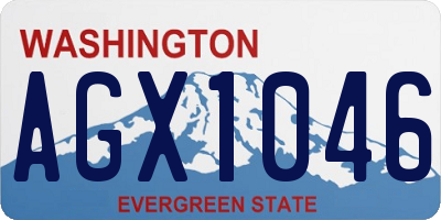 WA license plate AGX1046