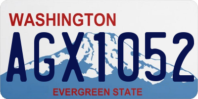 WA license plate AGX1052
