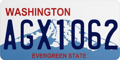 WA license plate AGX1062