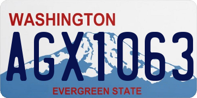 WA license plate AGX1063