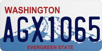 WA license plate AGX1065