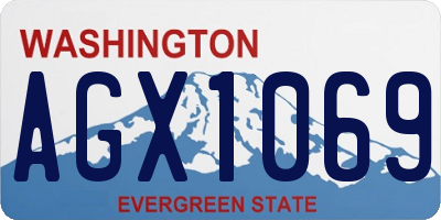 WA license plate AGX1069