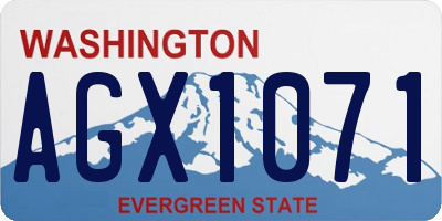 WA license plate AGX1071