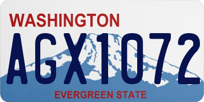 WA license plate AGX1072