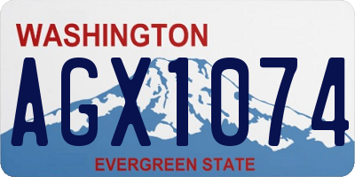 WA license plate AGX1074
