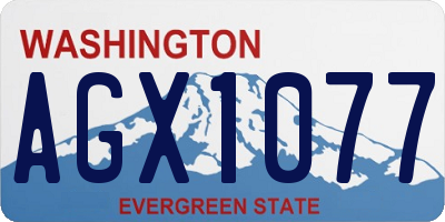WA license plate AGX1077